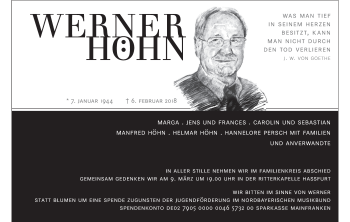 Anzeige von Werner Höhn von MGO