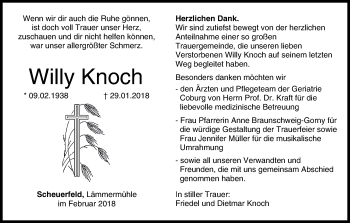 Anzeige von Willy Knoch von MGO