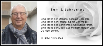 Anzeige von Zum 2. JAhrestag  von MGO
