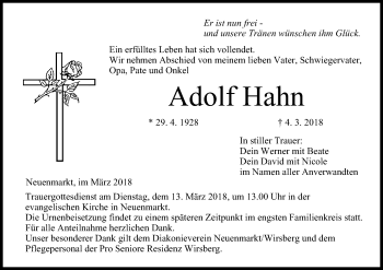 Anzeige von Adolf Hahn von MGO