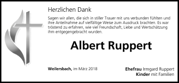 Anzeige von Albert Ruppert von MGO