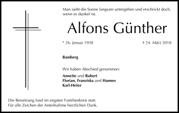 Anzeige von Alfons Günther von MGO