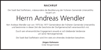 Anzeige von Andreas Wendler von MGO