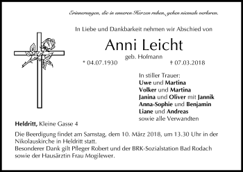 Anzeige von Anni Leicht von MGO