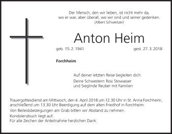 Anzeige von Anton Heim von MGO