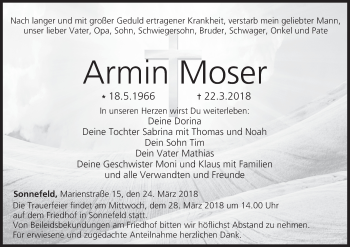Anzeige von Armin Moser von MGO