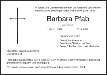 Anzeige von Barbara Pfab von MGO