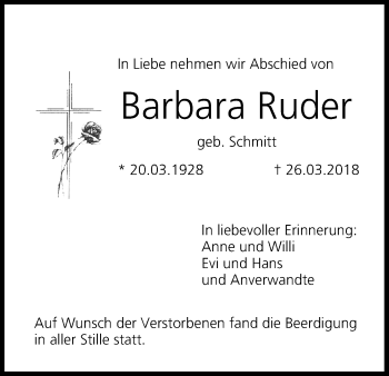 Anzeige von Barbara Ruder von MGO