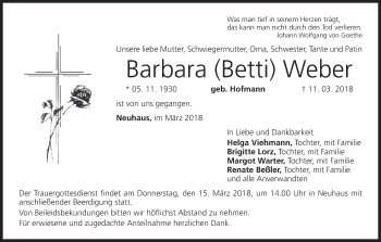 Anzeige von Barbara Weber von MGO