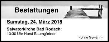 Anzeige von Bestattungen vom 24.03.2018 von MGO