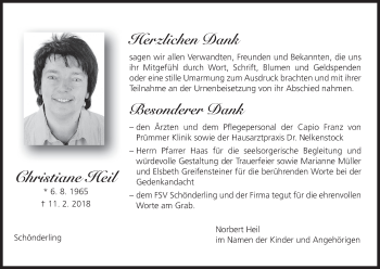 Anzeige von Christiane Heil von MGO