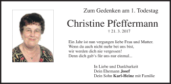 Anzeige von Christine Pfeffermann von MGO