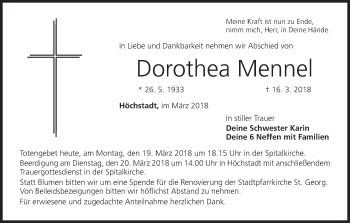 Anzeige von Dorothea Mennel von MGO