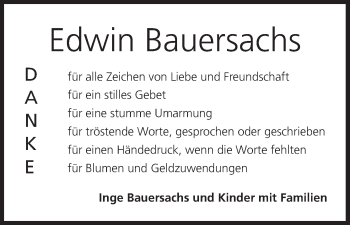 Anzeige von Edwin Bauersachs von MGO