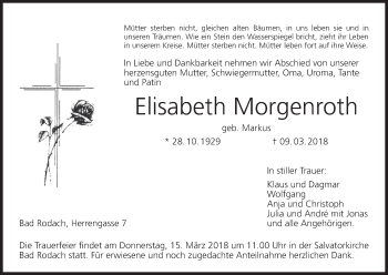 Anzeige von Elisabeth Morgenroth von MGO