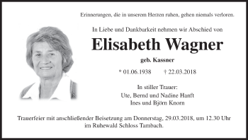 Anzeige von Elisabeth Wagner von MGO