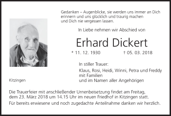 Anzeige von Erhard Dickert von MGO