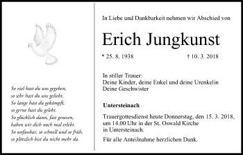 Anzeige von Erich Jungkunst von MGO
