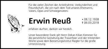 Anzeige von Erwin Reuß von MGO