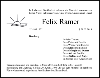 Anzeige von Felix Ramer von MGO