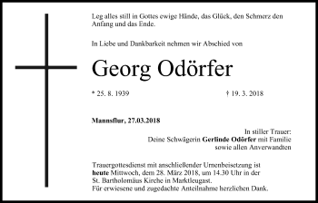 Anzeige von Georg Odörfer von MGO