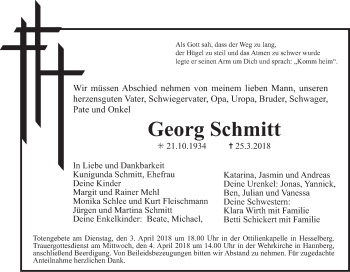 Anzeige von Georg Schmitt von MGO