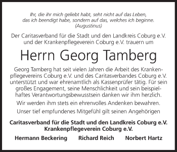 Anzeige von Georg Tamberg von MGO
