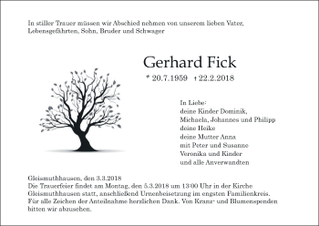 Anzeige von Gerhard Fick von MGO