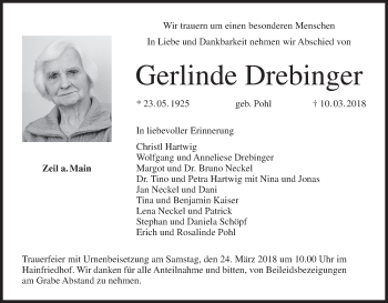 Anzeige von Gerlinde Drebinger von MGO