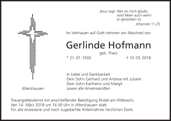 Anzeige von Gerlinde Hofmann von MGO