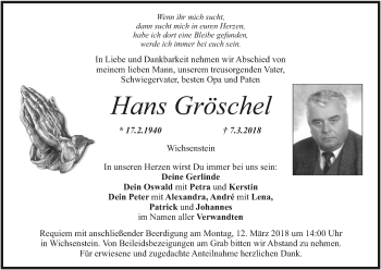 Anzeige von Hans Gröschel von MGO
