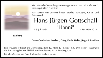 Anzeige von Hans-Jürgen Gottschall von MGO