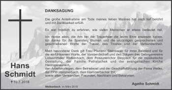 Anzeige von Hans Schmidt von MGO