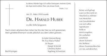 Anzeige von Harald Huber von MGO