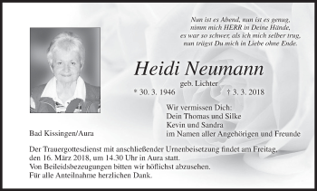 Anzeige von Heidi Neumann von MGO