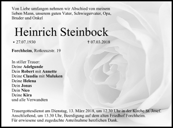 Anzeige von Heinrich Steinbock von MGO
