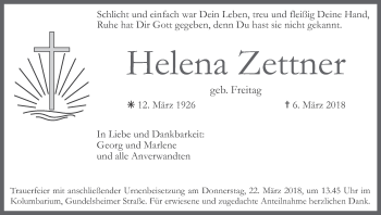 Anzeige von Helena Zettner von MGO