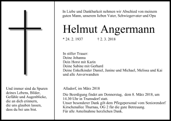 Anzeige von Helmut Angermann von MGO
