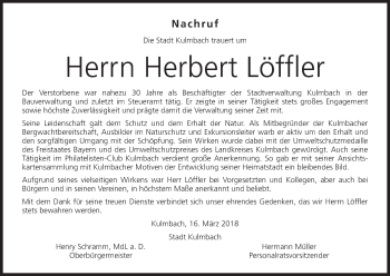 Anzeige von Herbert Löffler von MGO