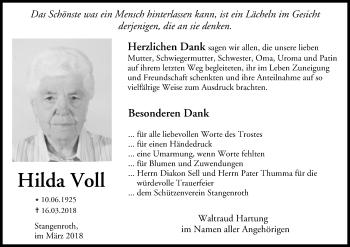 Anzeige von Hilda Voll von MGO