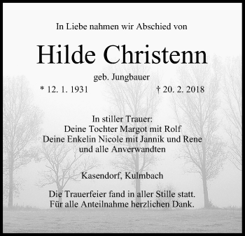 Anzeige von Hilde Christenn von MGO