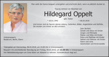 Anzeige von Hildegard Oppelt von MGO