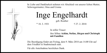 Anzeige von Inge Engelhardt von MGO