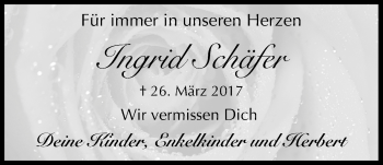 Anzeige von Ingrid Schäfer von MGO