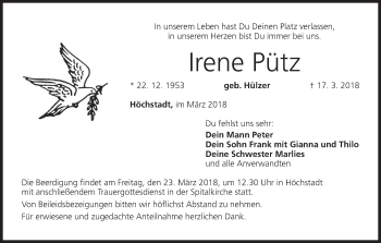 Anzeige von Irene Pütz von MGO