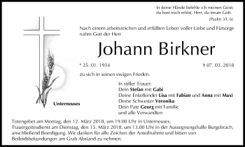Anzeige von Johann Birkner von MGO