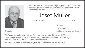 Anzeige von Josef Müller von MGO