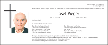 Anzeige von Josef Pieger von MGO