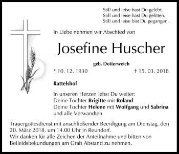 Anzeige von Josefine Huscher von MGO