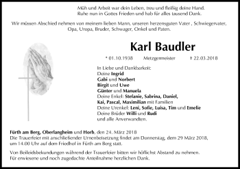 Anzeige von Karl Baudler von MGO